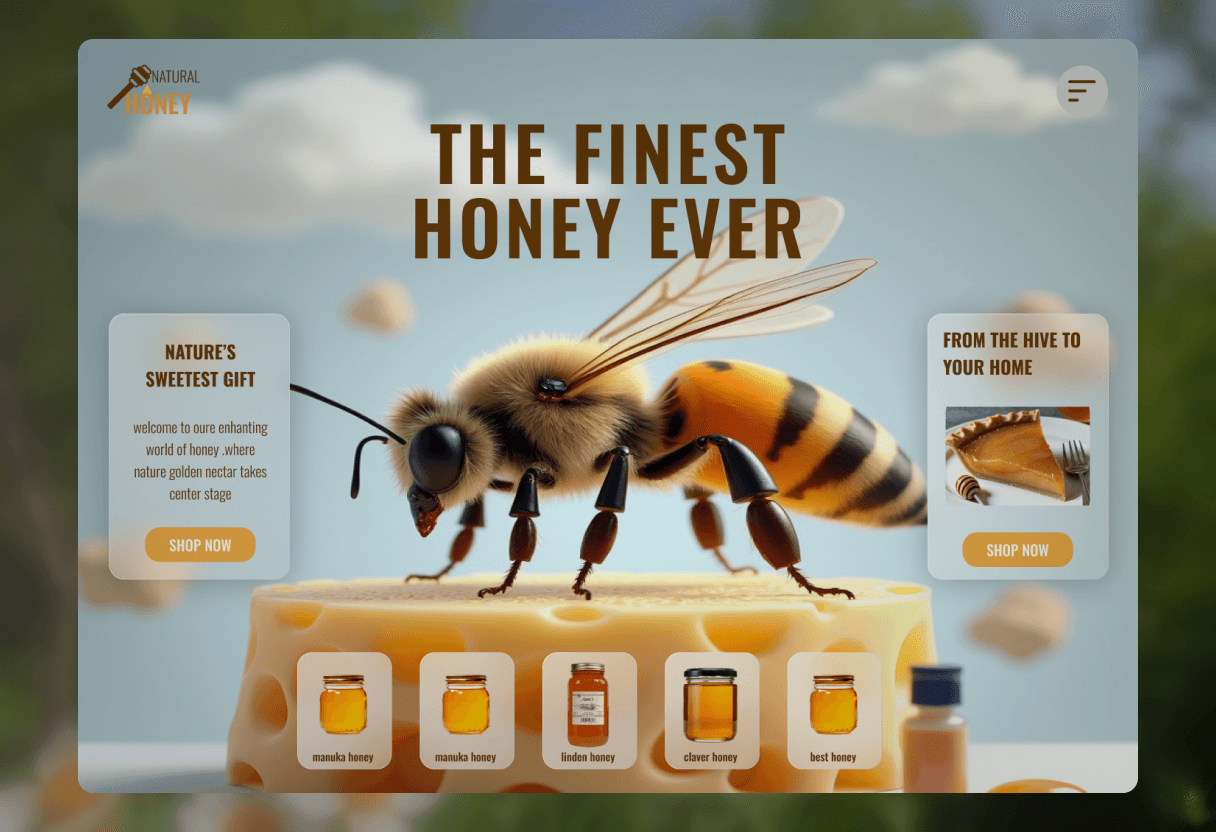 3D Honey Bee Landing Page