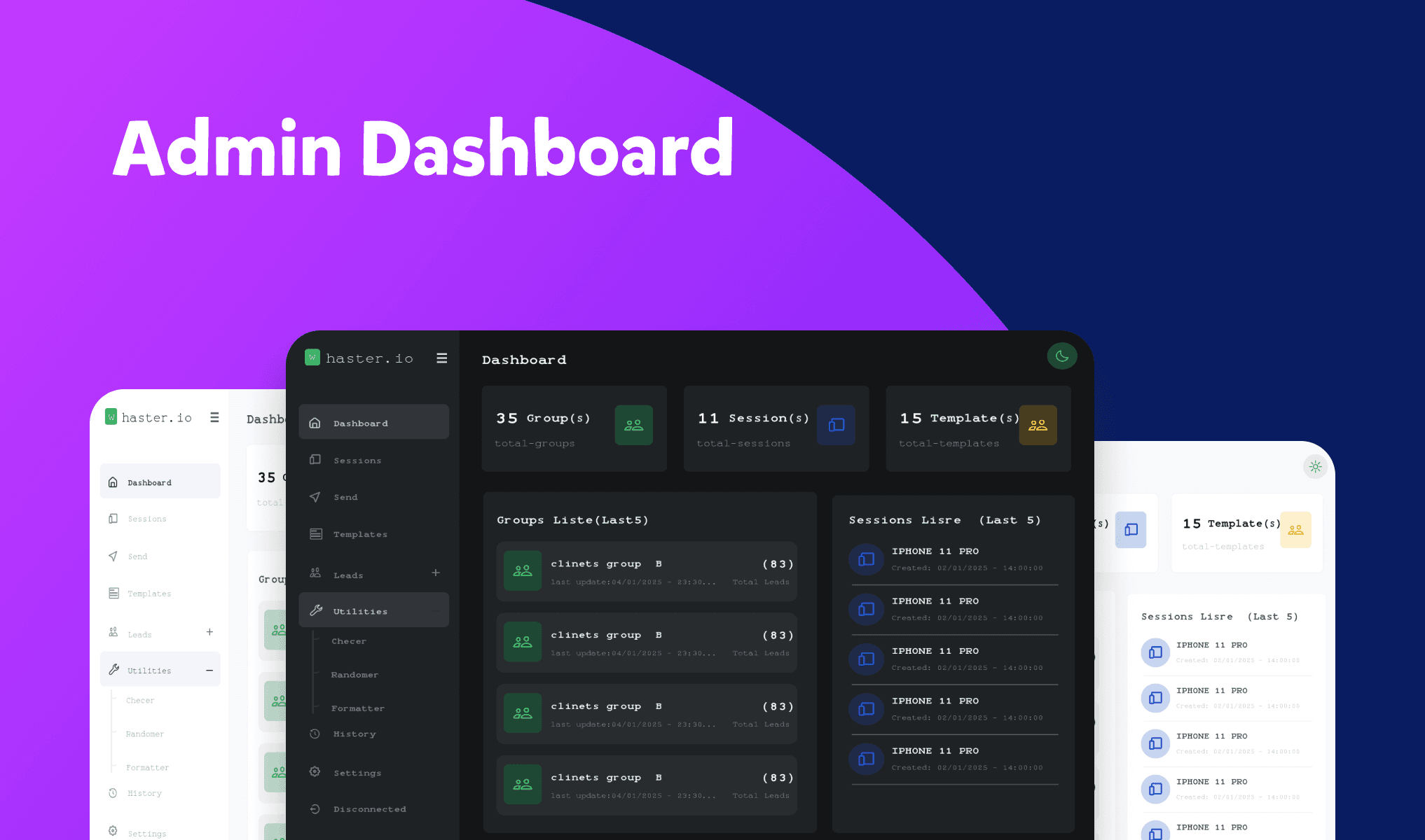 Admin Dashboard UI