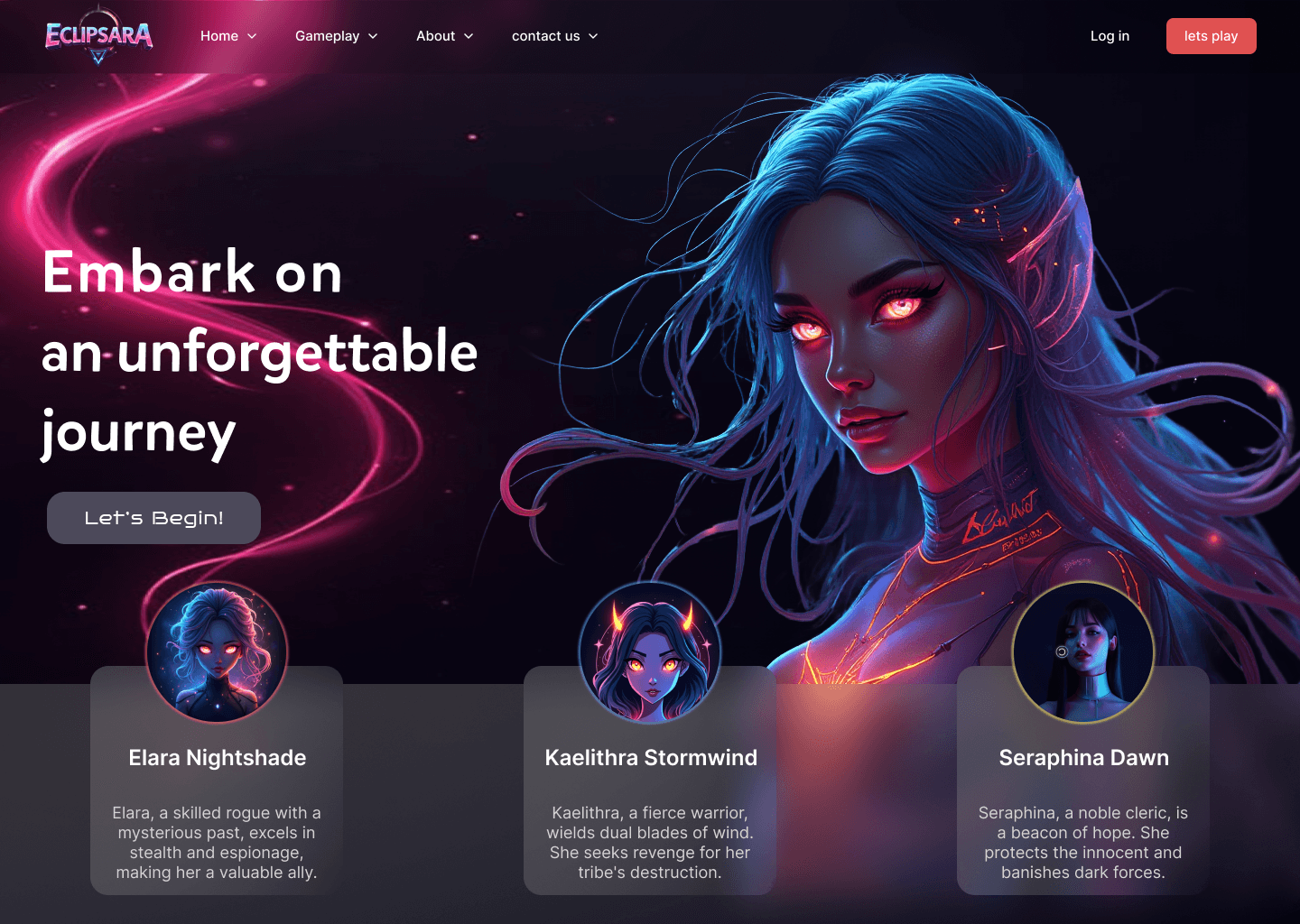 Game Landing Page